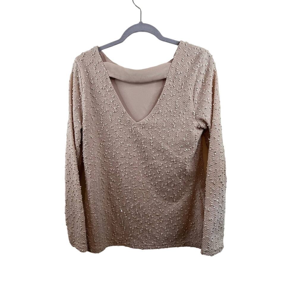 Jennifer Lopez Pink Embroidered Glitter Blouse Size Large - Picture 2 of 5